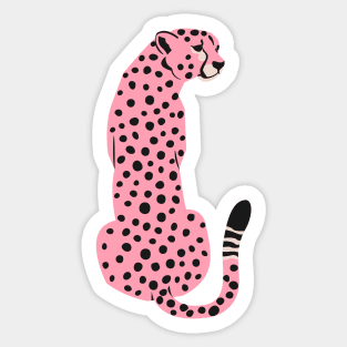 Peach Leopard | African Cheetah | Tropical Pop Art Sticker